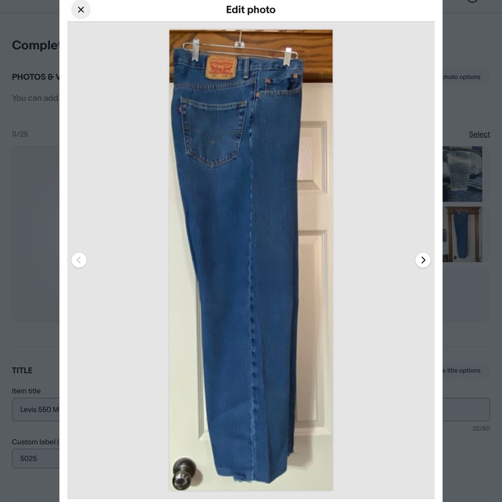 Levis 550 Mens Denim Jeans Sz 36 Straight Leg Flaw